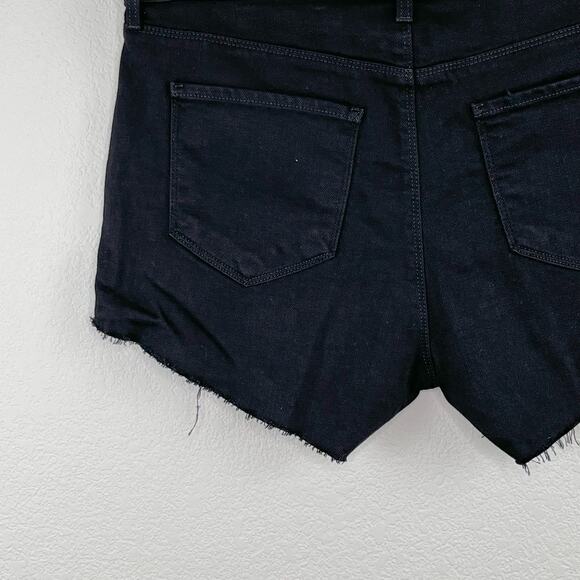 L’Agence Audrey Black Mid Rise Raw Hem Denim Jean Cutoff Shorts Size 31 NWT - Picture 13 of 15
